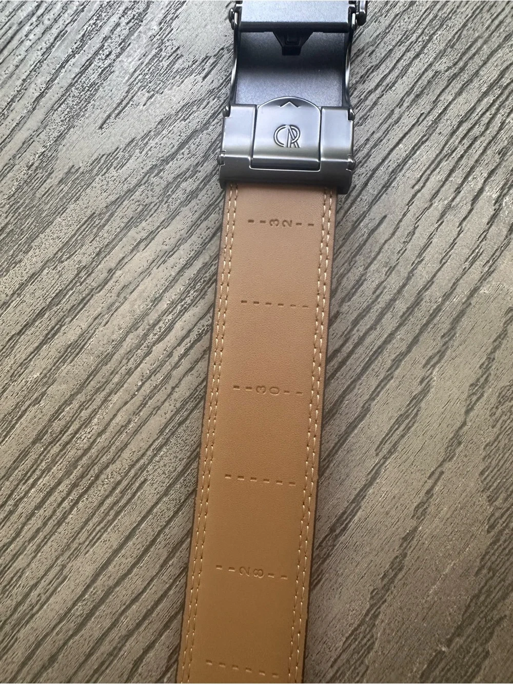 Men's Dark Brown Leather Reversible Dress Belt with Polished Buckle